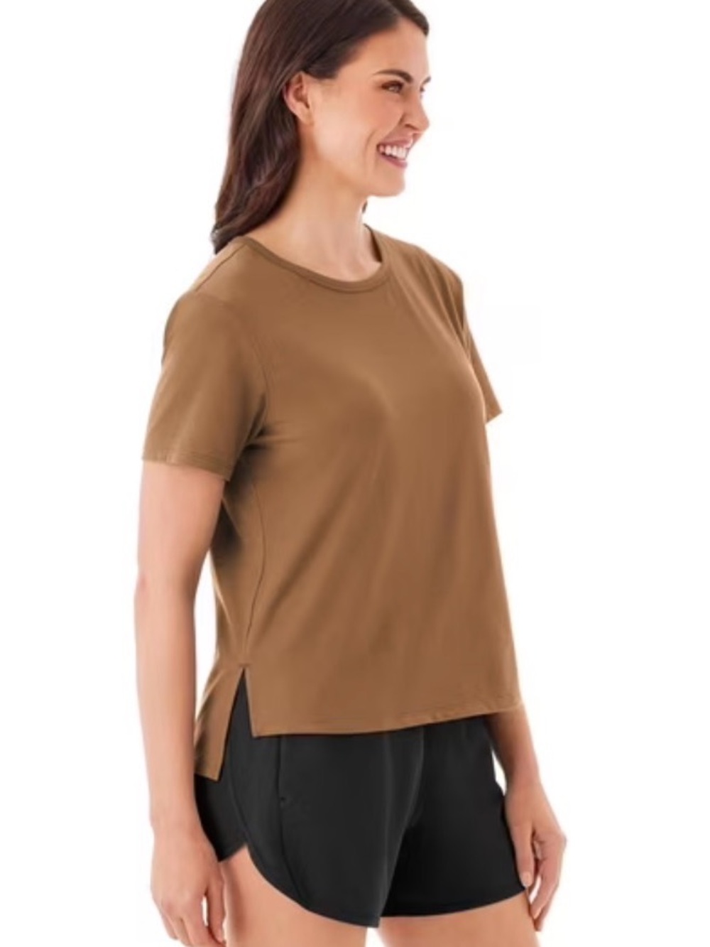 Relaxed Crewneck Short Sleeve Tee in Caramel